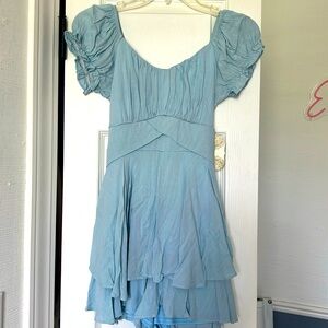 dressy-casual blue romper